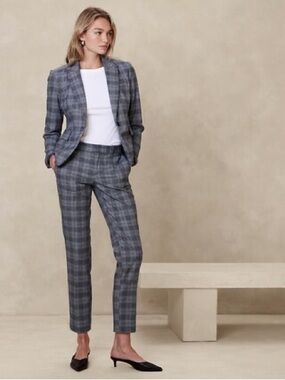 Banana Republic Gray Plaid Trousers